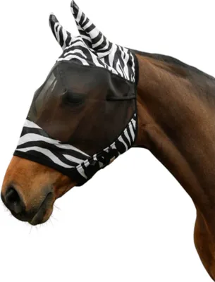 Produktbild von Covalliero Fliegenschutzmaske Zebra mit Ohrenschutz, Größe:Full