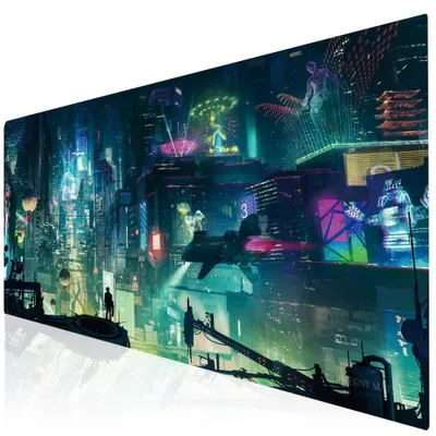 Image de Tapis de souris gaming XL 90x40 cm - Base en caoutchouc antidérapante - Imperméable, couleur verte