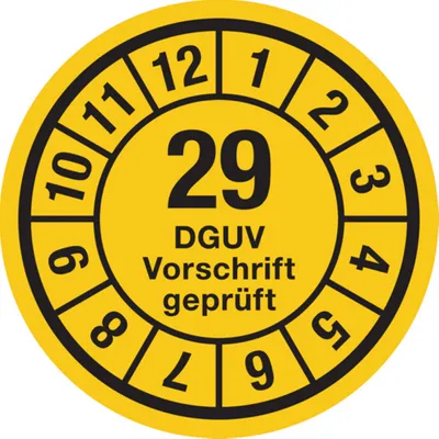Produktbild von Dreifke® Jahresprüfplaketten, DGUV Vorschrift , Jahresfar - 35 mm Foli...