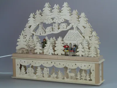 Produktbild von Original Erzgebirgischer Marken Schwibbogen Lichterbogen 50 x 43 cm K50-3_277