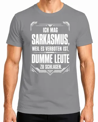 Immagine prodotto di T-shirt da uomo, colore grigio, taglia L, con scritta sarcastica: "È vietato fare dichiarazioni a persone stupide"
