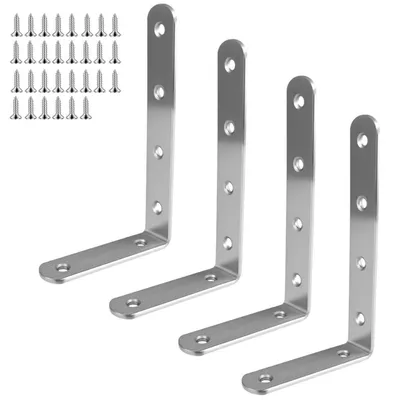 Produktbild von Winkelverbinder Edelstahl 125x75mm 4 Stück mit Schrauben