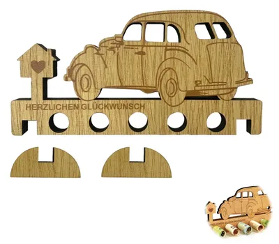 Produktbild von Geburtstagsgeschenk aus Holz in Form von Geldscheinen, ein einzigartiges Geschenk zum Geburtstag, zum Führerscheinerwerb, für Frischvermählte, zu Weihnachten, für Männer und Frauen.