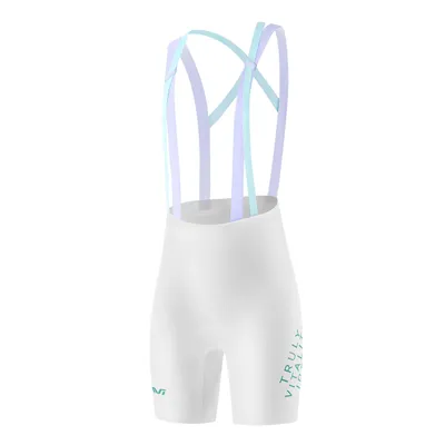 Produktbild von ROCKBROS TVI Damen Fahrrad Trägerhose mit rutschfest Beinabschlüsse Gepolstert Kurz Radlerhose Weiß EU Gr. XS