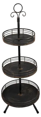 Produktbild von Clayre & Eef 3-Schicht-Etagere 95 cm Schwarz Eisen