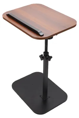 Obrázek produktu pro Nastavitelný boční stolek, otočný o 360°, podnos pod televizi s protiskluzovou hranou, s nastavitelnou výškou, robustní ocelová konstrukce, vhodný k pohovce, posteli, do obývacího pokoje, ložnice, pro notebook, svačinu