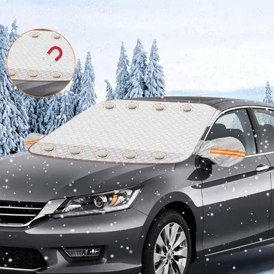 Productafbeelding van Famanu autodekzeil - Bescherming tegen ijs en sneeuw voor de voorruit, 144 x 110 cm