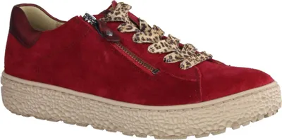 Produktbild von Hartjes Phil 1401348181 Damen Sneaker, Schnürer, Kardialrot, Leder - Damenschuhe Bequeme Schnürschuhe, Rot, leder (velour) 