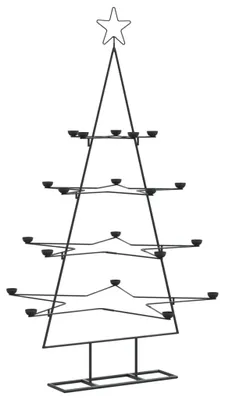 Produktbild von vidaXL Metall-Weihnachtsbaum für Dekorationen Schwarz 140 cm