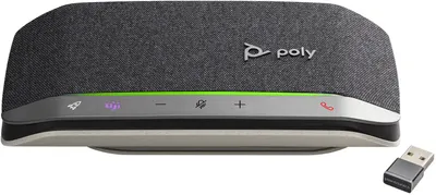Zdjęcie produktu dla HP Poly Telefon konferencyjny Poly Sync 20+ USB-A, zatwierdzony do współpracy z aplikacją Microsoft Teams, Telefon komórkowy/PC, Srebrny, 55 dB, 0,715 m, Przyciski, Dotyk, IP64