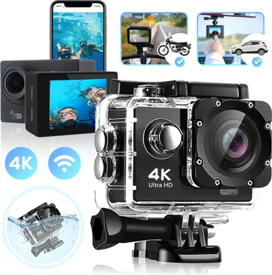 Produktbild von Sportkamera Wolfang Ga100 4K Hd Wifi 20Mp Eis Wasserdicht+17 Zubehör