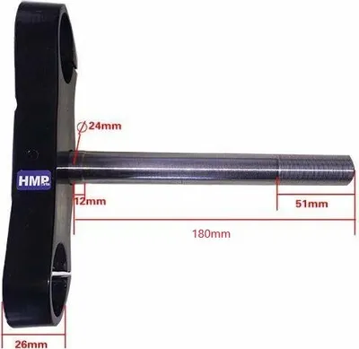 Produktbild von HMParts UP Side Down Alu Gabelbrücken Set Typ 7 schwarz 180mm Dirt Bike Pit Bike