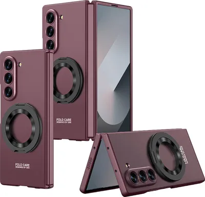 Obrázek produktu pro Pouzdro pro Samsung Galaxy Z Fold 7, integrovanou ochranou displeje, magnetickým stojánkem a plným PC krytem Červený