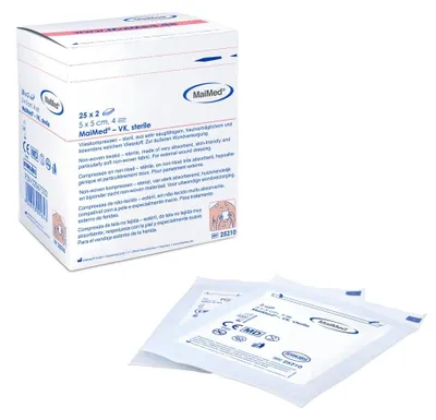 Produktbild von MaiMed® Vlieskompressen steril 4-fach 50 x 5 Stück 5 x 5 cm