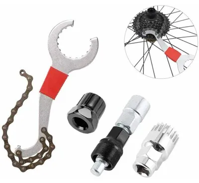Produktbild von Fouet à Chaîne Multifunktionswerkzeug zur Demontage der Fahrradkassette Kit zur Reparatur des Fahrrads Fouet à Chaîne mit Abzieher und Abzieher für die Fahrradreparatur