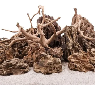Produktbild von AquaOne Aquarium Natursteine Wurzel 15kg Steine Drachensteine Moorkienwurzel L