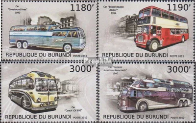 Produktbild von Briefmarken Burundi 2012 Mi 2903-2906 (kompl.Ausg.) postfrisch Historische Autobusse