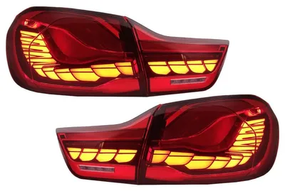 Image de Feux arrière OLED pour BMW 4 F32 F33 F36 M4 F82 F83, modèles 2013-2019, couleur rouge, avec effet dynamique de rotation.