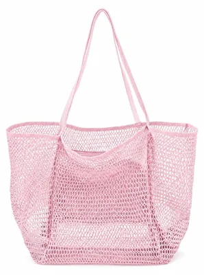 Produktbild von Netz-Strandtasche - Schnell trocknend und faltbar - Mit Reißverschluss-Innentasche für Urlaub und Schwimmen - Groß