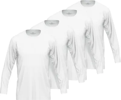 Produktbild von GÖTZBURG Herren Langarmshirt, 4er Pack - Baumwolle, Longsleeve, einfarbig Weiß XXL