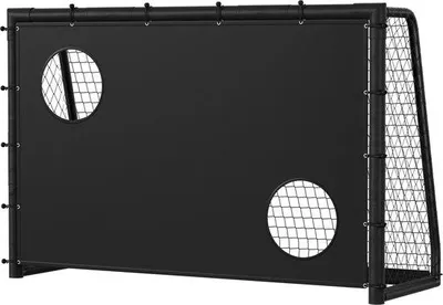 Zdjęcie produktu dla Brama piłkarska o wymiarach 240 x 160 x 86 cm, w zestawie z pompą do napompowywania i kotwicami do mocowania do podłoża