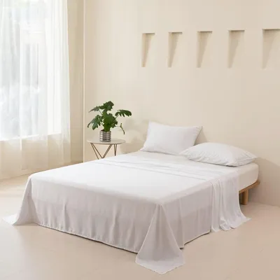 Zdjęcie produktu dla Prześcieradło bez gumki, 180x290 cm – kolor biały (Coco)