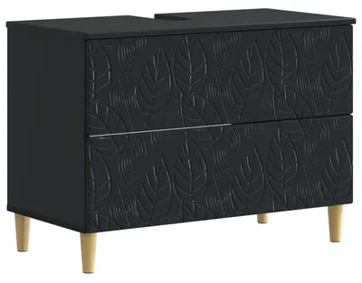 Image de Meuble sous-lavabo DELFT, noir, 82 x 41 x 59 cm, fabriqué en panneaux de particules