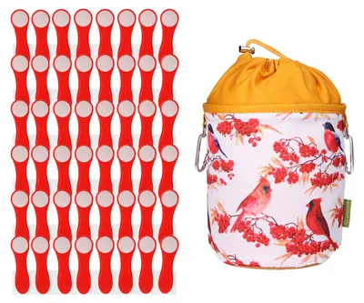 Produktbild von trendfinding 48 Wäscheklammern Rot-Weiß Edelstahl und 1 Wäscheklammerbeutel Retro Red