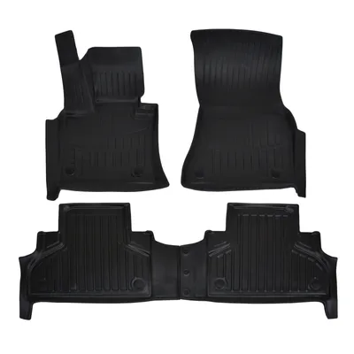 Produktbild von SCOUTT | 3D TPE Gummifußmatten Gummimatten Passend Für BMW X5 F15 2013-2018 4tlg, Schwarz, Anti-Rutsch, Geruchsneutral, Abwaschbar, Allwetter, Hohes Rand, mit Befestigungen
