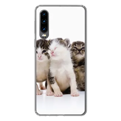 Produktbild von MuchoWow® Handyhülle Schutzhülle Hülle für Huawei P30 Katze - Haustiere - Fell - Porträt Silikon Softcase Handy Hülle - Kartenbesitzer