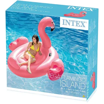 Zdjęcie produktu dla Nadmuchiwana wyspa flamingów, wytrzymały uchwyt, przestronna konstrukcja, Mega Flamingo