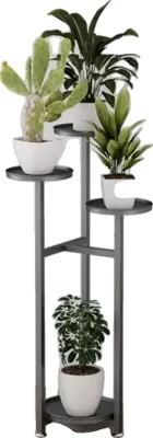 Zdjęcie produktu dla Stojak na rośliny, nowoczesny design, wielopoziomowy, czarny - 100 cm