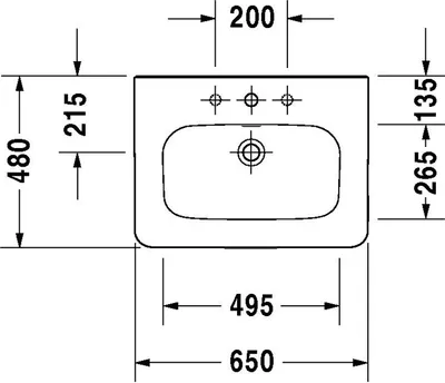 Produktbild von Duravit Duravit Möbelwaschtisch DURASTYLE m ÜL HLB 650x480mm 1 HL we WG