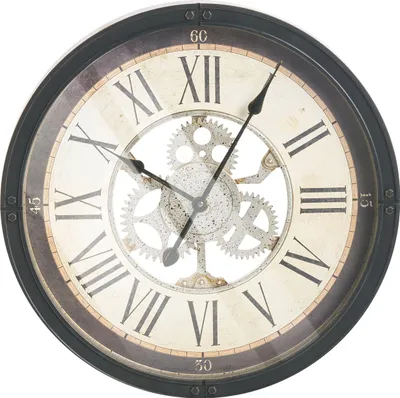 Produktbild von BELIANI Wanduhr Schwarz Kunststoff Glas 50 cm Rund Römische Ziffern Modern für Wohnzimmer Küche Schlafzimmer Wanddekoration