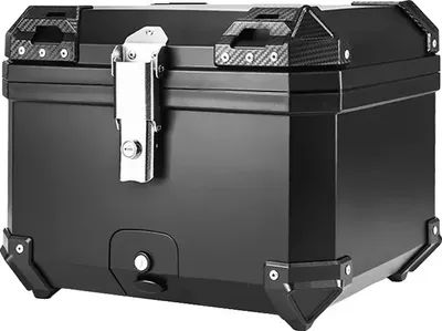 Image de Top case pour moto, verrouillable, étanche, coffre noir de 45 litres