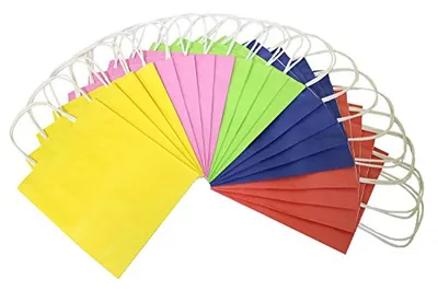 Produktbild von folia Papiertüte BASIC 120 x 55 x 150 mm farbig sortiert 20 Stück