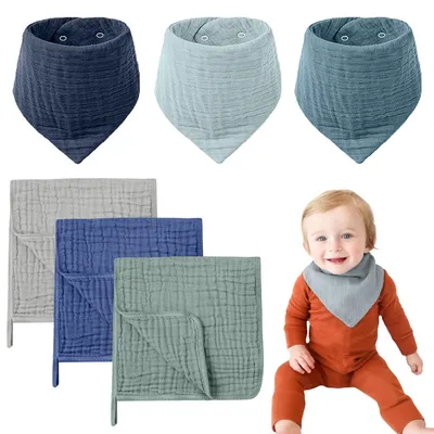 Imagen del producto de Omgoods - Juego de 6 baberos de algodón para bebés, para niñas y niños