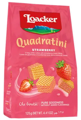 Produktbild von Loacker Quadratini Strawberry 125g