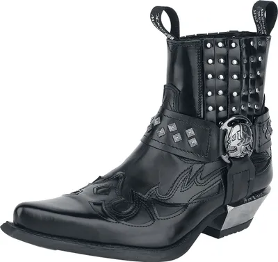 Produktbild von New Rock Boot Herren Antik schwarz Biker, Industrial, Rockwear Leder EU47