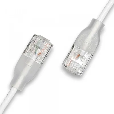 Produktbild von Wantec Patchkabel UTP  CAT6a eGlow     d=2,8mm 2,00m  weiß