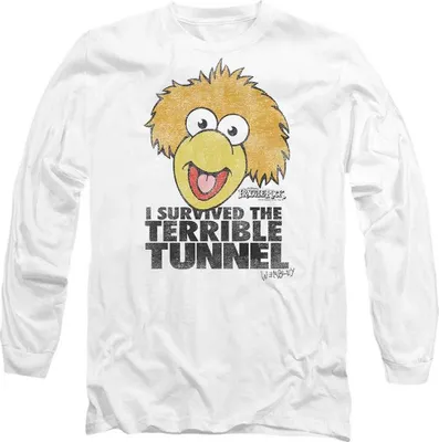 Immagine prodotto di Fraggle Rock - Maglietta "Terrible Tunnel" per uomo/donna Unisex, manica lunga TV20911 (S) (Bianco)