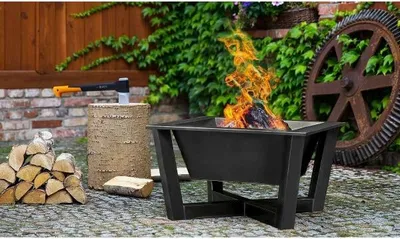 Image de Brasero de jardin carré BRASIL 70x70 cm en acier-http://maisondelatendance.com/img/co/11.jpg-Noir-70 --http://maisondelatendance.com/img/co/11.jpg-