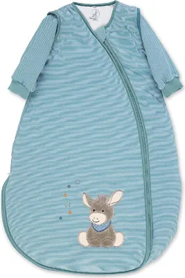 Produktbild von Sterntaler Schlafsack Emmi 110 cm Hellblau mit Esel-Motiv, abnehmbaren Ärmeln & Hydrocool-Funktion für Frühling, Herbst & Winter