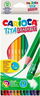 Image de Carioca - crayon de couleur avec gomme Tita, 12 dans un étui en carton
