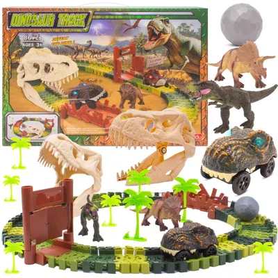 Obrázok produktu pre Pretekárska dráha dinosaurie auto pretekárska dráha pretekárska dráha dino park pretekárska dráha sada s autom magická dráha auto pretekárska dráha hračka auto detská hračka 86 dielov Sun Baby