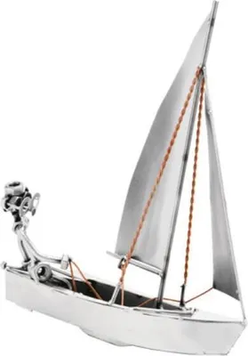 Produktbild von Handgefertigtes Modellboot Segelboot aus Metall – Unikat Deko