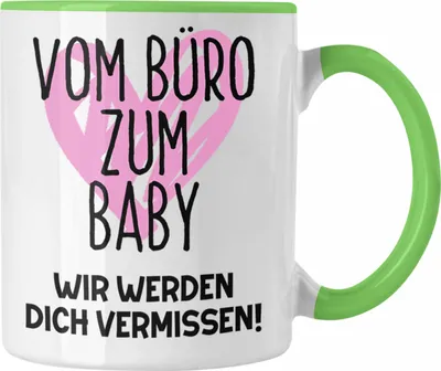 Produktbild von Trendation - Mutterschutz Geschenk Kollegin Tasse Abschied Werdende Mama Abschiedsgeschenk Arbeitskollegin Vom Büro Zum Baby (Grün)