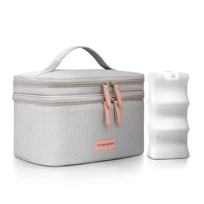 Produktbild von Vulpes Goods Kühltasche für Muttermilch, Kühltasche mit Kühlakkus, Picknicktasche, Aufbewahrungstasche für Babynahrung, Hält bis zu 12 Stunden kühl
