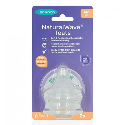 Image de Tétine en silicone Lansinoh taille. M - débit moyen, 2 pièces