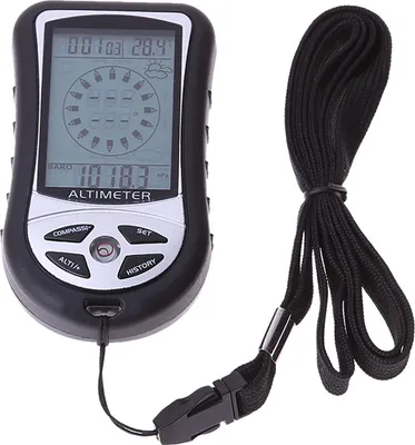 Produktbild von 8 in 1 Outdoor Angeln Handheld Kompass Höhenmesser Thermometer Barometer-Schwarz